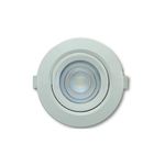 Spot Led 10w Redondo Direcionável De Embutir Smd - Branco Quente