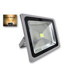 Refletor Holofote Led 50w Cinza Branco Quente a Prova D' água