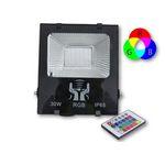 Refletor Holofote De Led 30w - Rgb Com Controle a Prova D'água