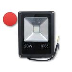 Refletor Holofote De Led 20w Vermelho a Prova D'agua