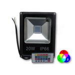 Refletor Holofote De Led 20w Rgb C/controle a Prova D'agua