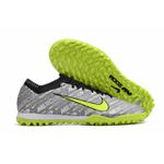 Chuteira Society Nike Air Zoom Mercurial (TF) - Prata com Verde