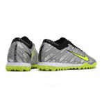 Chuteira Society Nike Air Zoom Mercurial (TF) - Prata com Verde
