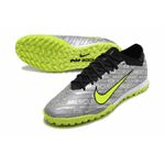 Chuteira Society Nike Air Zoom Mercurial (TF) - Prata com Verde