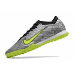 Chuteira Society Nike Air Zoom Mercurial (TF) - Prata com Verde