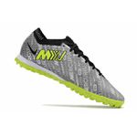 Chuteira Society Nike Air Zoom Mercurial (TF) - Prata com Verde