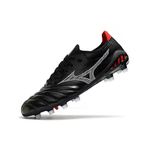 Chuteira Campo Mizuno Morelia (FG) - Preto/Grafite com Detalhes Vermelhos