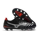 Chuteira Campo Mizuno Morelia (FG) - Preto/Grafite com Detalhes Vermelhos