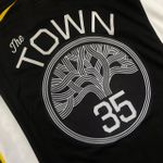 NBA Golden State Warriors Statement The Town Durant #35 Swingman - Silk - Preta detalhes amarelo 