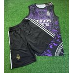 Conjunto Treino Regata e Short Real Madrid Dragão 2024/25 - Preto/Roxo