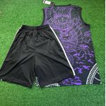 Conjunto Treino Regata e Short Real Madrid Dragão 2024/25 - Preto/Roxo