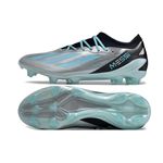 Chuteira Campo Adidas Messi (FG) - Prata/Azul com Cadarço