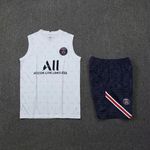 Conjunto Treino Regata + Short Paris Saint Germain Jordan (PSG) 2022 - Branco