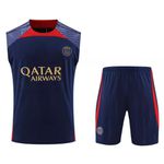 Conjunto De Treino PSG 23/24 Regata + Short - Masculino Azul