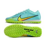 Chuteira Society Nike Air Zoom Mercurial (TF) Azul Claro/Verde.