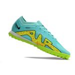 Chuteira Society Nike Air Zoom Mercurial (TF) Azul Claro/Verde.