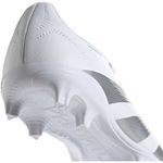 Chuteira Campo Adidas Predator (FG) - Branco/Prata - Com Cadarço