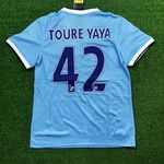 Camisa Manchester City Home I 13/14 - Touré Yaya #42 - Azul - Masculina 