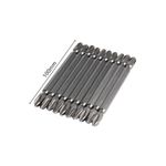 Jogo de Bits Phillips Dupla PH2 100 mm com Encaixe de 1/4 Pol. 10 Peças Cortec para parafusadeira