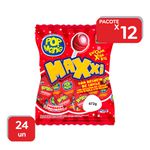 Pirulito Pop Mania Maxxi Morango - 12x24Un
