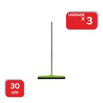 Rodo Plástico 30cm Com Cabo - 3Un