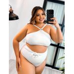 Biquíni Plus Size Frente Única Off-white