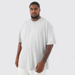 Camiseta Plus Size De Algodão Masculina Branca