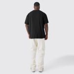 Camiseta Plus Size De Algodão Masculina Preta