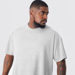 Camiseta Plus Size De Algodão Masculina Branca