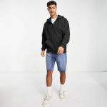 Jaqueta De Moletom Com Ziper Preta Masculina