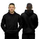 Blusa De Moletom Canguru e Capuz Preto