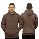 Blusa De Moletom Canguru e Capuz Café