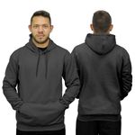 Blusa De Moletom Canguru e Capuz Chumbo