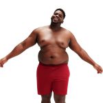 Short Tactel Liso Masculino Plus Size Vermelho