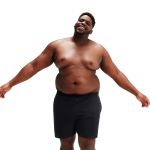 Short Tactel Liso Masculino Plus Size Preto