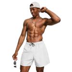 Short Tactel Liso Elastano Masculino Branco