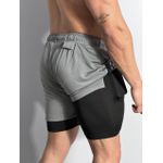 Short Dryfit Termico 2 Em 1 Liso Chumbo