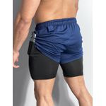 Short Dryfit Termico 2 Em 1 Liso Azul Marinho