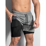 Short Dryfit Termico 2 Em 1 Liso Chumbo