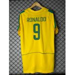 Camisa Retrô Brasil Home 2002 Ronaldo N°9 (NACIONAL PREMIUM) 