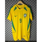 Camisa Retrô Brasil Home 2002 Ronaldo N°9 (NACIONAL PREMIUM) 