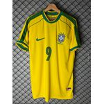 Camisa Retrô Brasil Home1998 Ronaldinho N°9 (NACIONAL PREMIUM) 