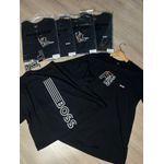 Camisa Malha Chinesa Hugo Boss Basica Com Estampa Nas Costa Preta 