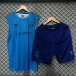 Conjunto Bermuda+Regata Gremio Celeste 