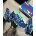 Tênis Mizuno Wave Prophecy 14 Azul/Verde Limao 