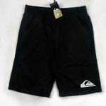bermuda de moletom preta quiksilver simbolo 