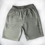 bermuda de moletom cinza quiksilver escrita lateral