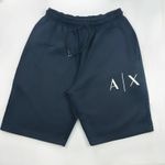 bermuda de moletom azul armani simbolo