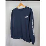 Moletom S/Capuz Armani EA7 Azul com escrita na manga 