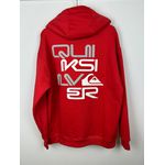 Moletom C/Capuz Quiksilver vermelho escrita no peito 